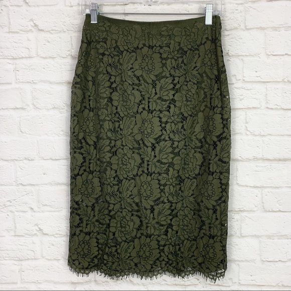 Diane Von Furstenberg Glimmer Lace Pencil Skirt 2 - Picture 2 of 12